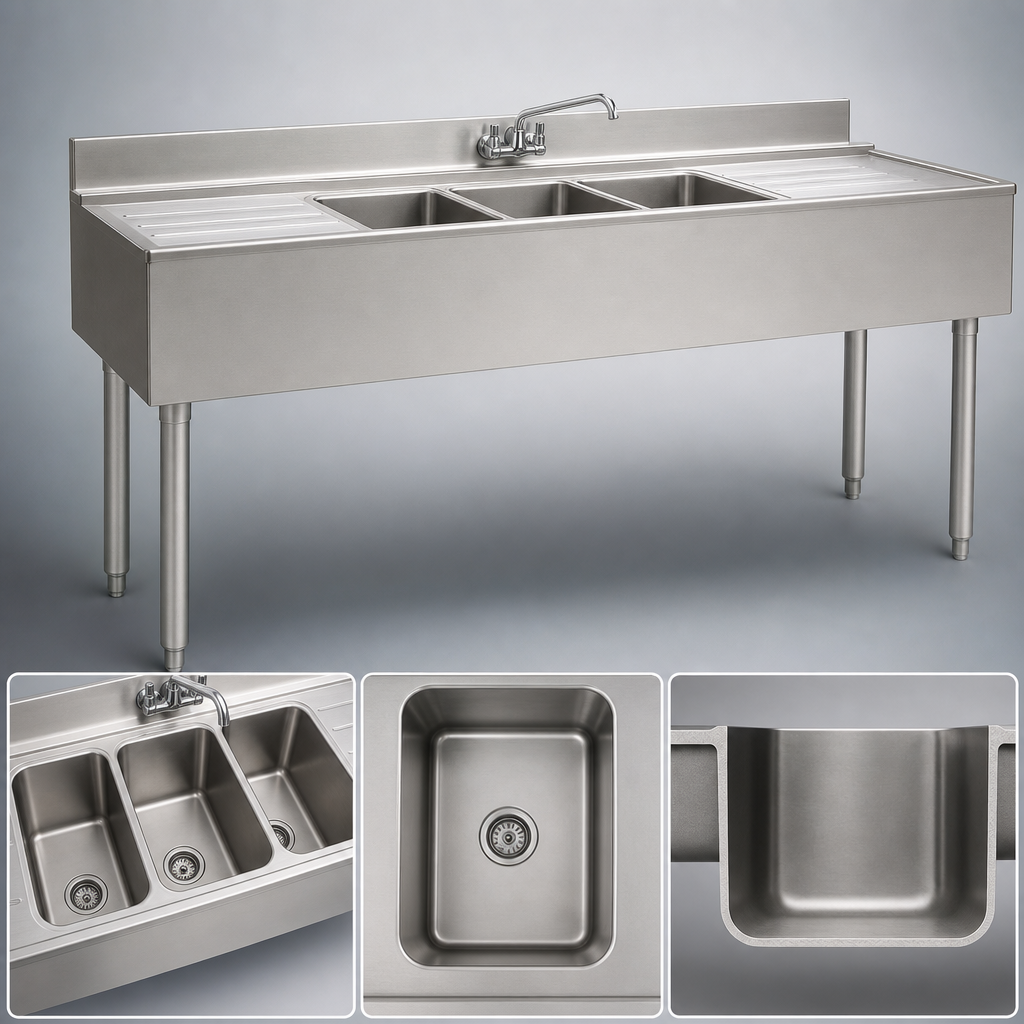 Three Deep-Drawn Compartments