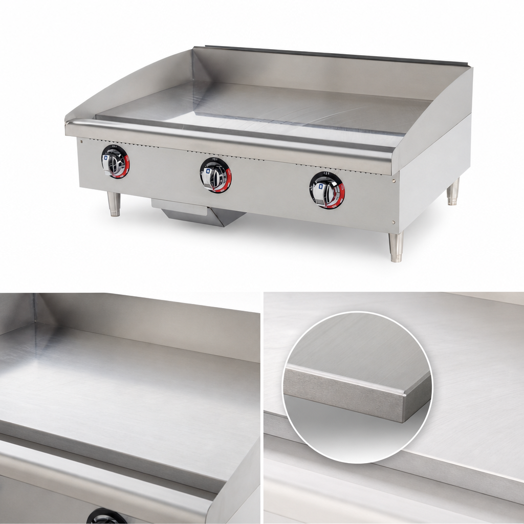 1-Inch Polished Steel Griddle Plate