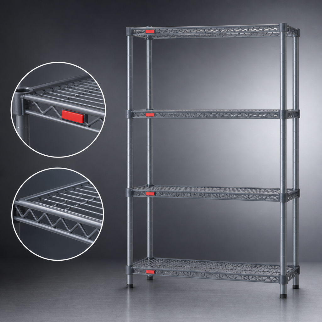 Patented QuadTruss Wire Shelves