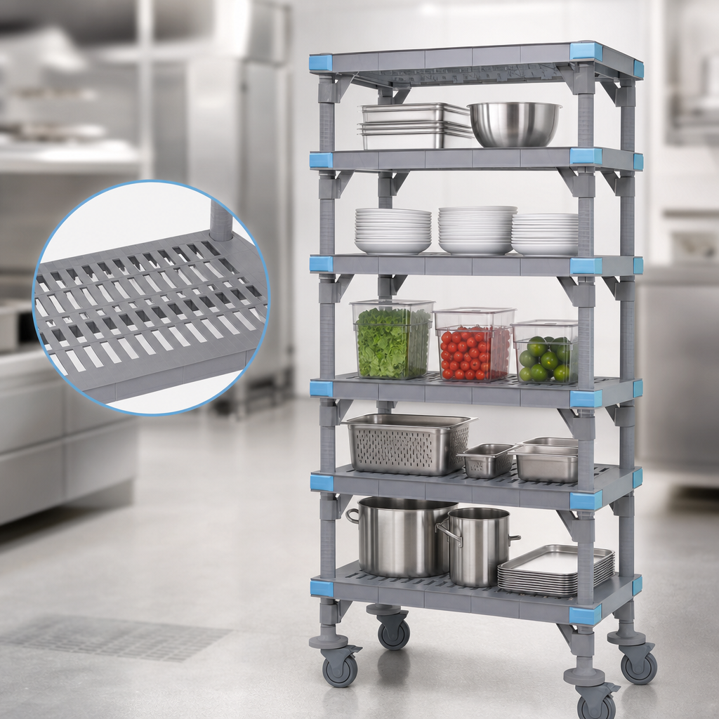 Five Open Grid Shelves