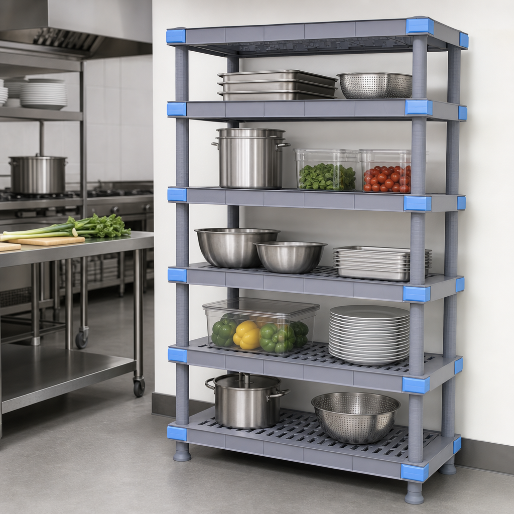 Five Open Grid Shelves