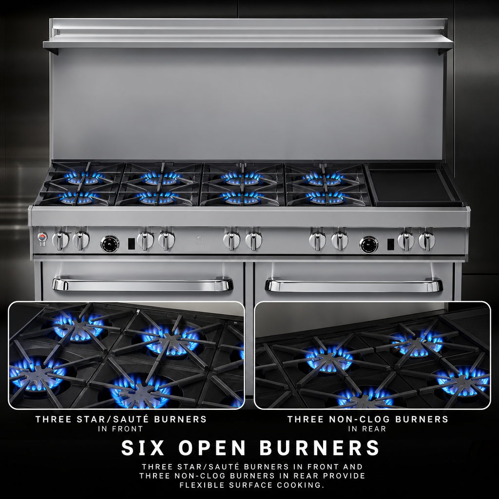 Six Open Burners