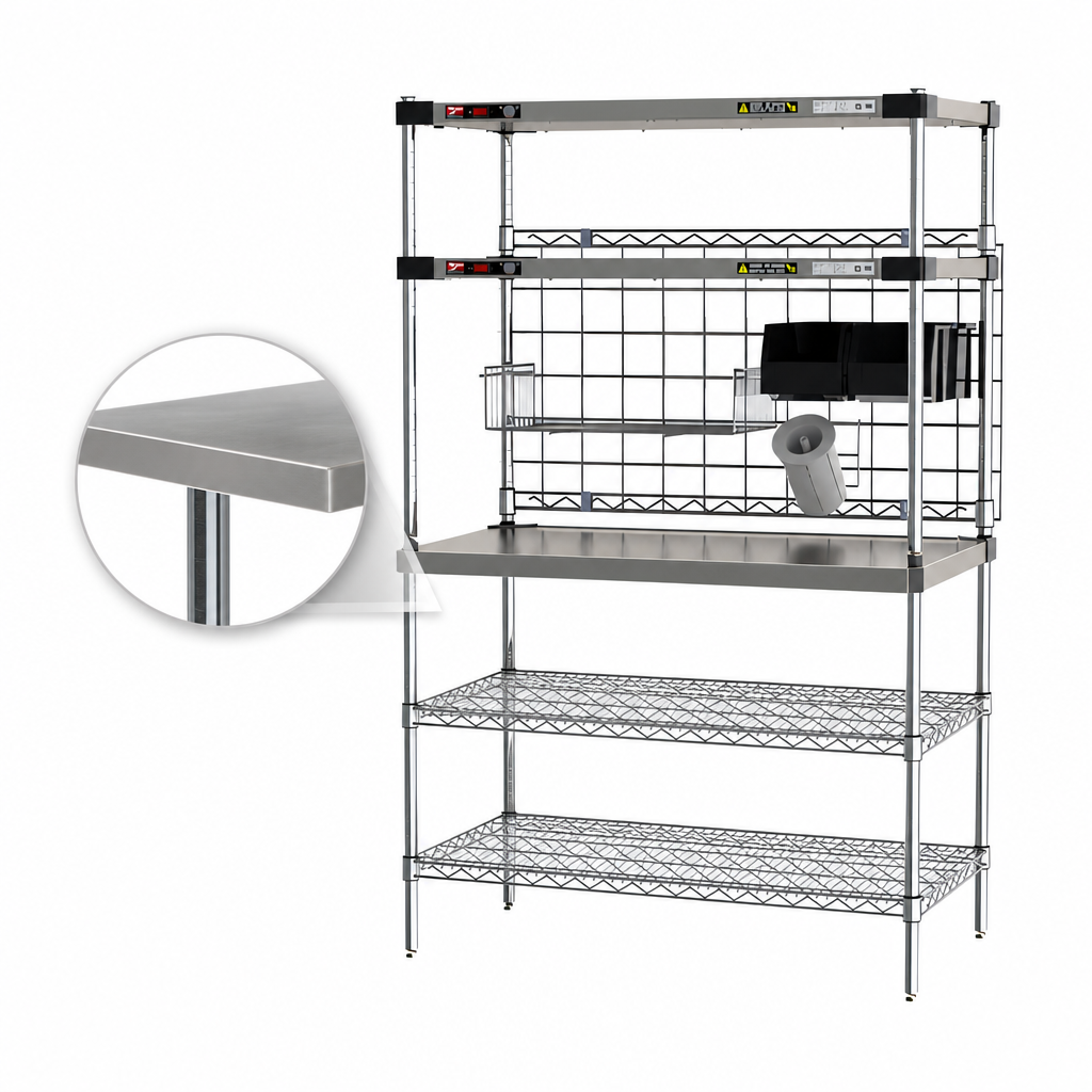 Reinforced Stainless Steel Prep Shelf