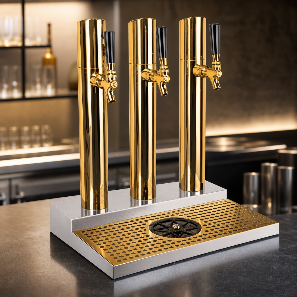 Three Stainless Steel Columns