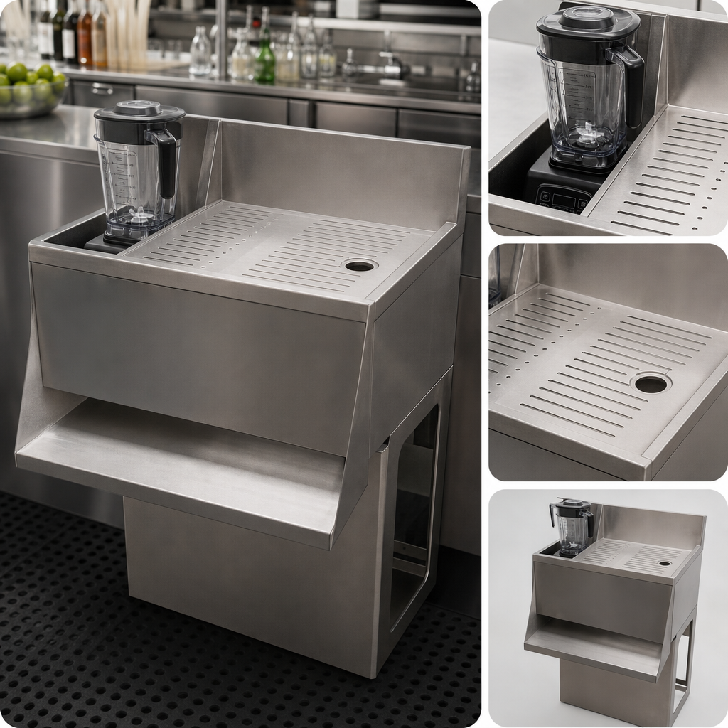 Drainboard With Add-On Blender Station Shelf