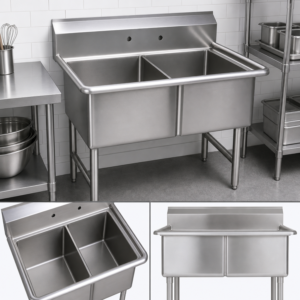 Two-Compartment, No-Drainboard Layout