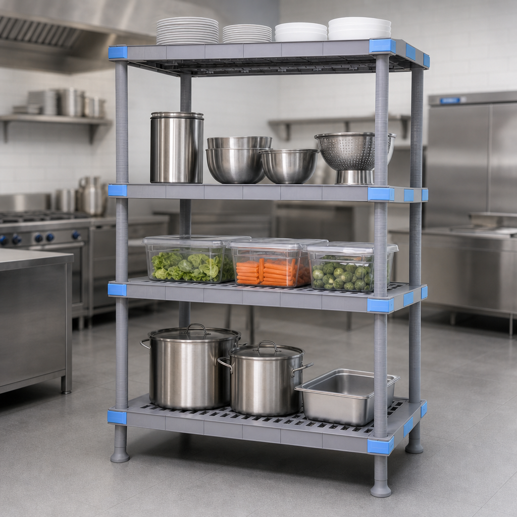 Four Open Grid Shelves