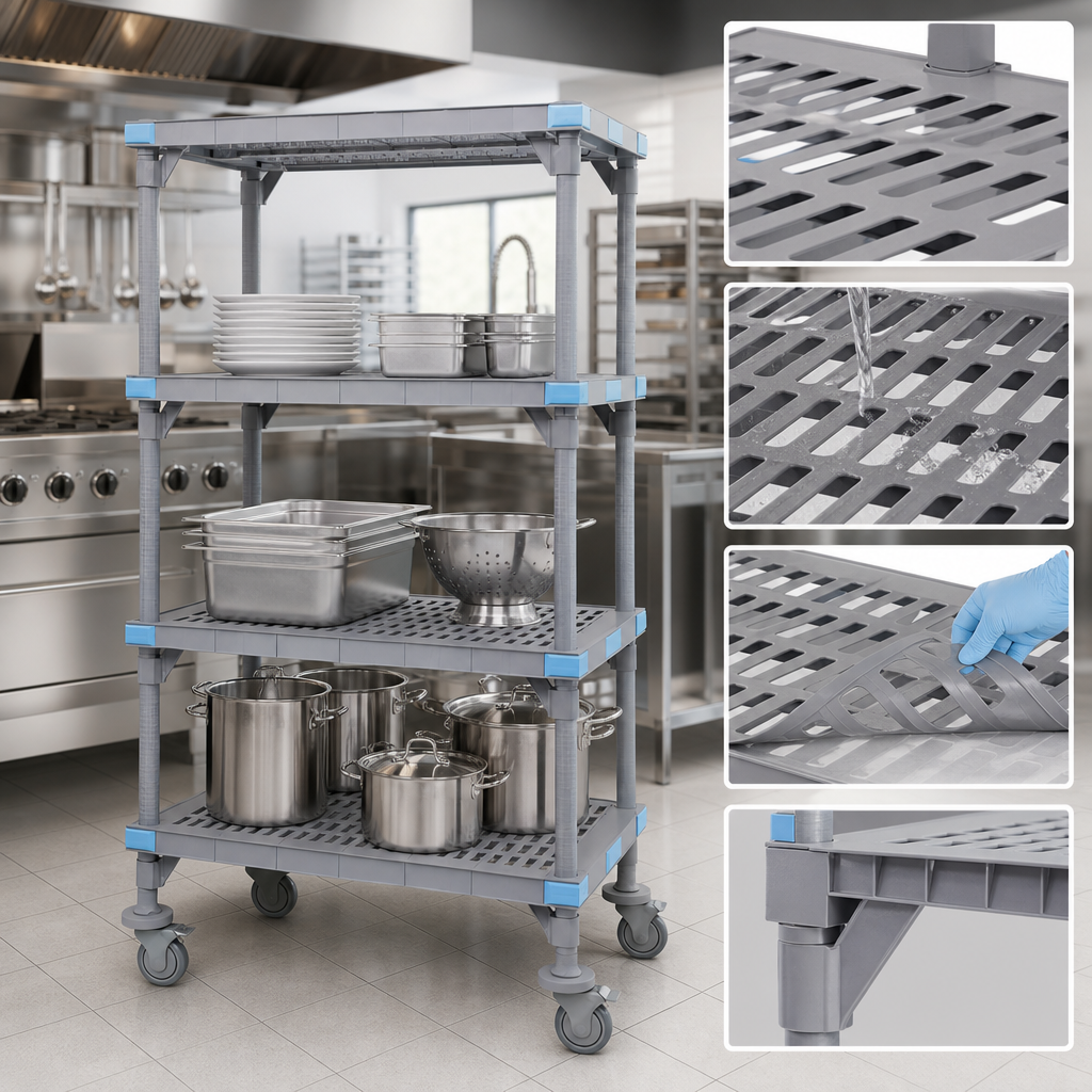 Four Open Grid Shelves