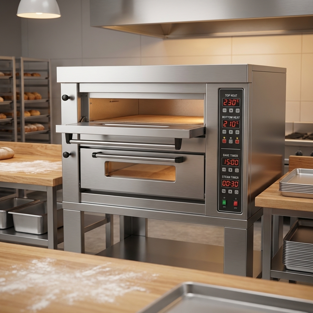 Digital controls provide precise heat and timer management for consistent, repeatable baking results.