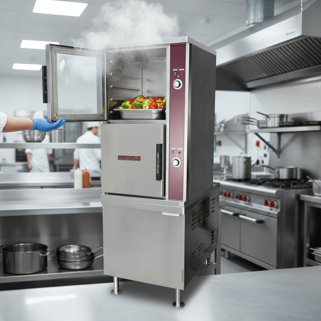 Efficiently steam different dishes simultaneously with the steamer's dual-compartment design.