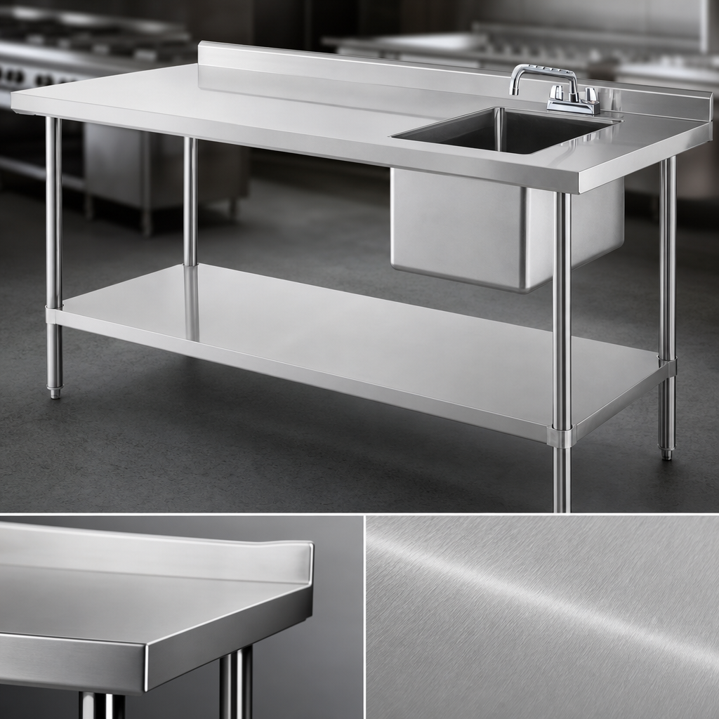 16-Gauge 304 Stainless Steel Top