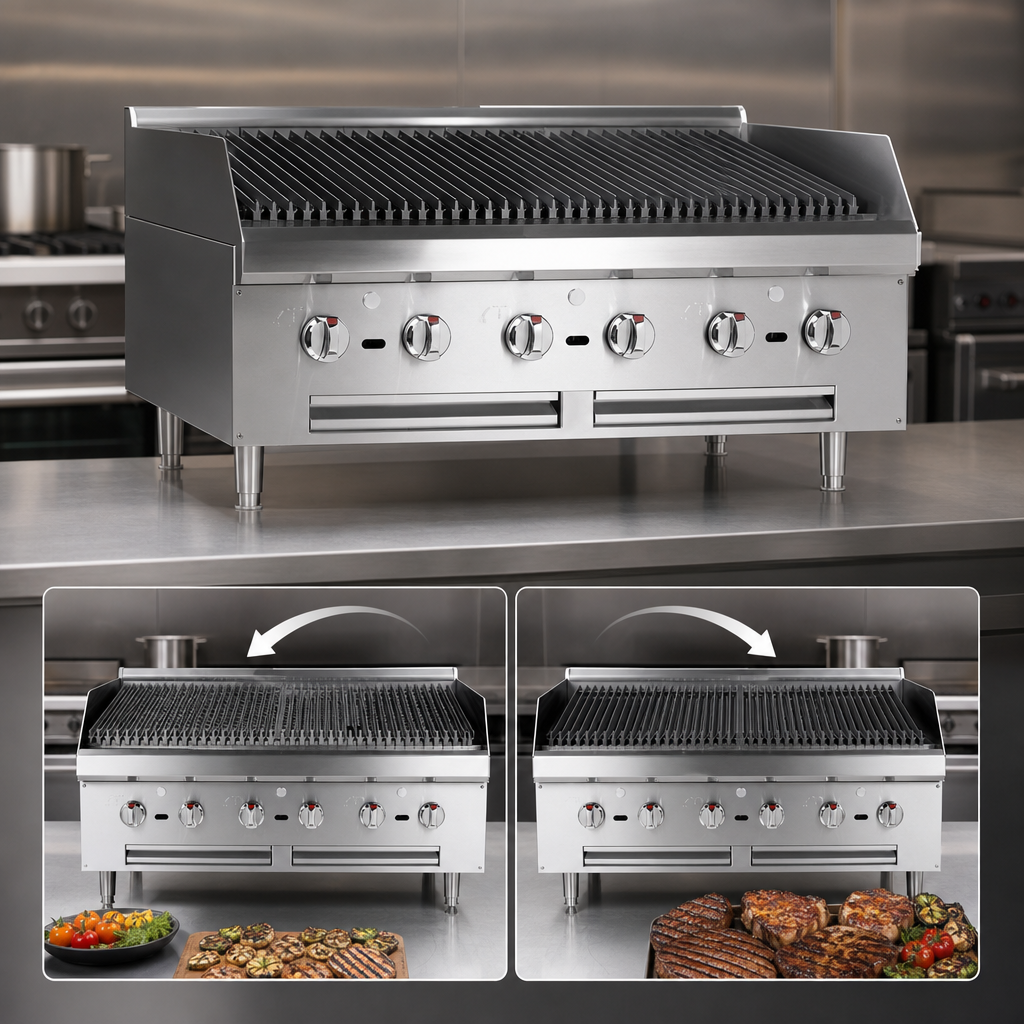 Two-Position, Two-Sided Cooking Grid